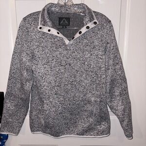 Cozy Gray Button-Up Sweatshirt